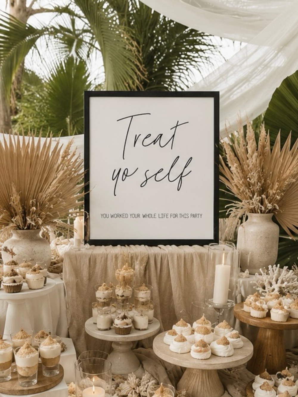 Treat Yo Self Custom Dessert Display Sign Decor for Wedding/Party